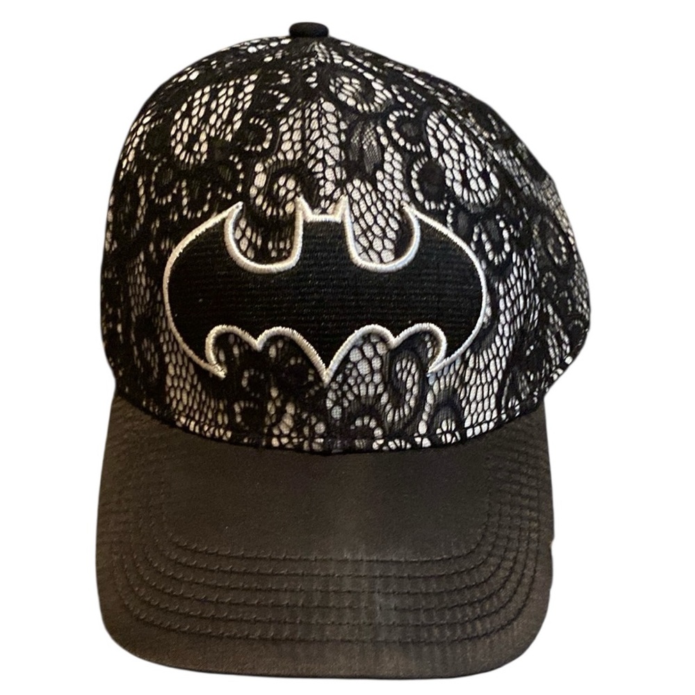 Batman Lace Hat One Size Fits Most Black White